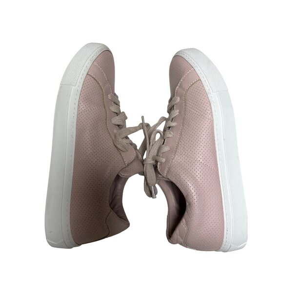 Greats Brooklyn The Royal Sneakers Size 8.5‎ Blush Perforated Shoes Leather Pink - Picture 9 of 10